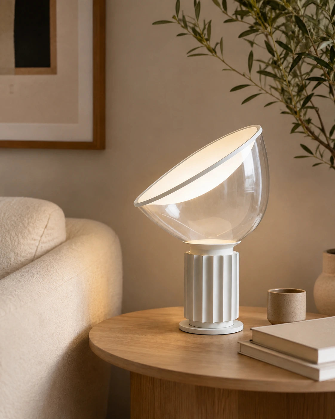Sculptural Glass Bowl Table Lamp