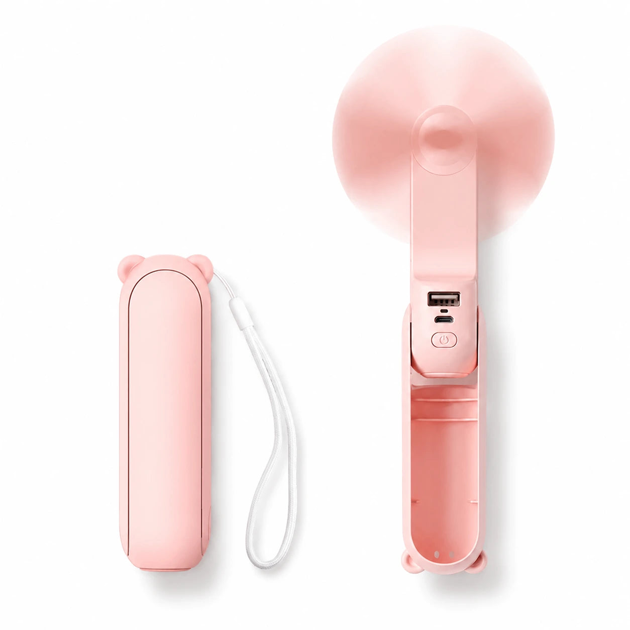 Portable Handheld Fan USB Rechargeable 4500mAh with Power Bank & Flashlight Features