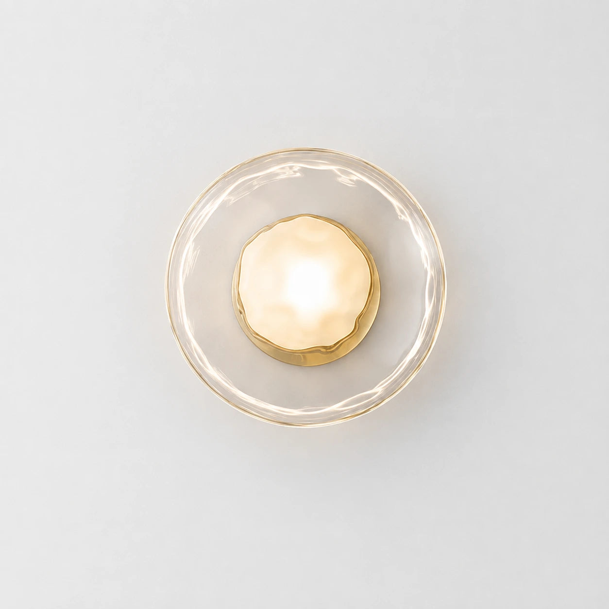 Sculptural Rippled Glass LED Wall Light