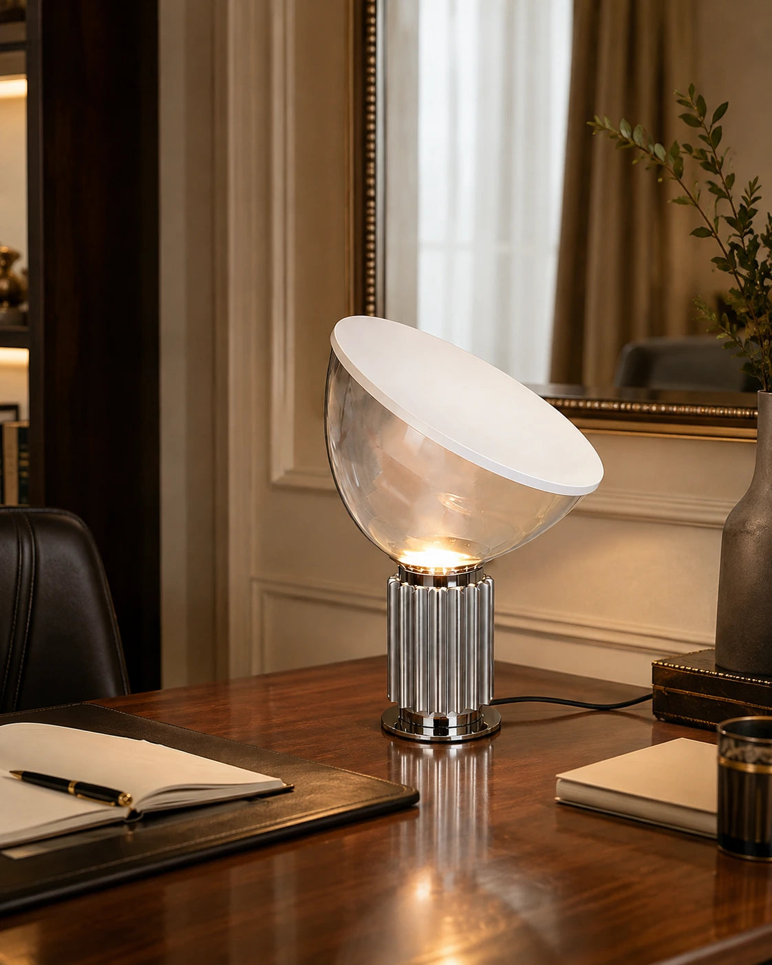 Sculptural Glass Bowl Table Lamp
