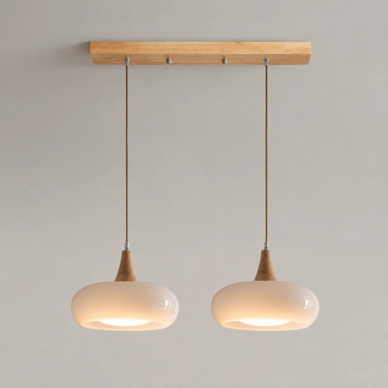 Nordic Glass and Wood Pendant Light