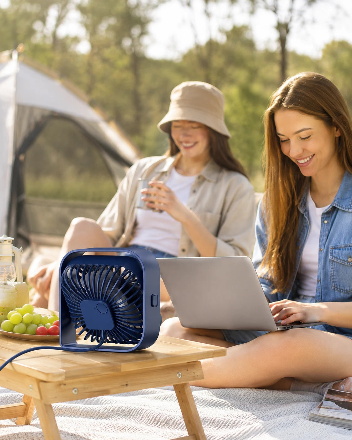 Mini USB Desk Fan with 3 Speeds, 360 Rotation, Strong Airflow & Quiet Operation