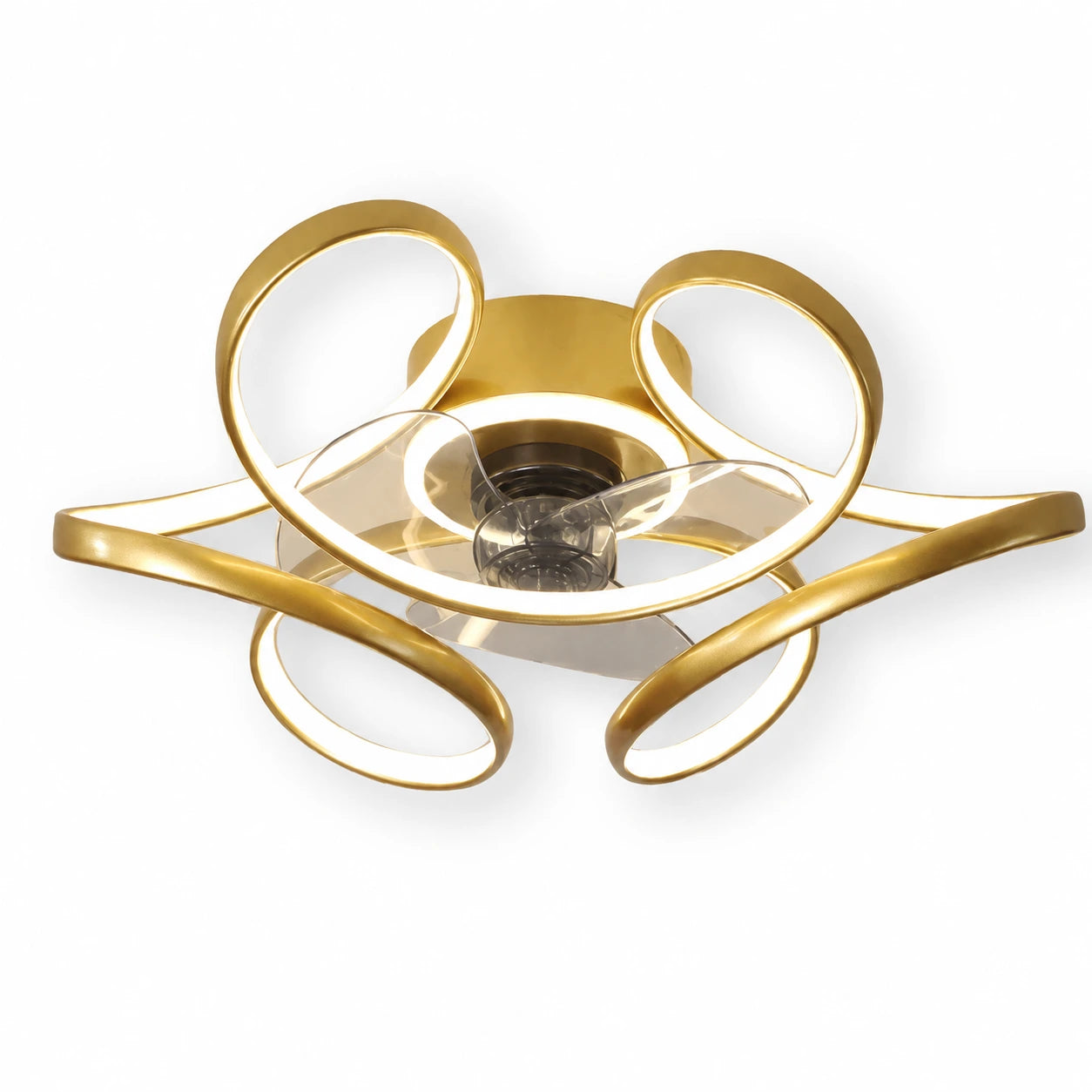 Nordic LED Ceiling Fan Light with Remote Control, 3 Blades, Art Deco Design