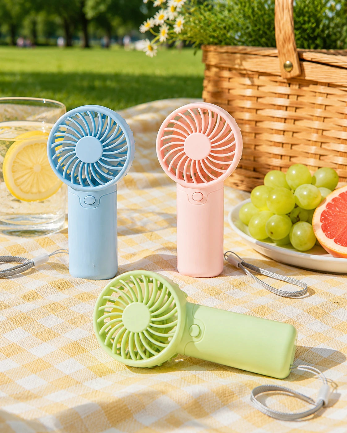 Portable Handheld Fan with Wrist Strap, Battery Operated, 1 Speed Setting, Lightweight