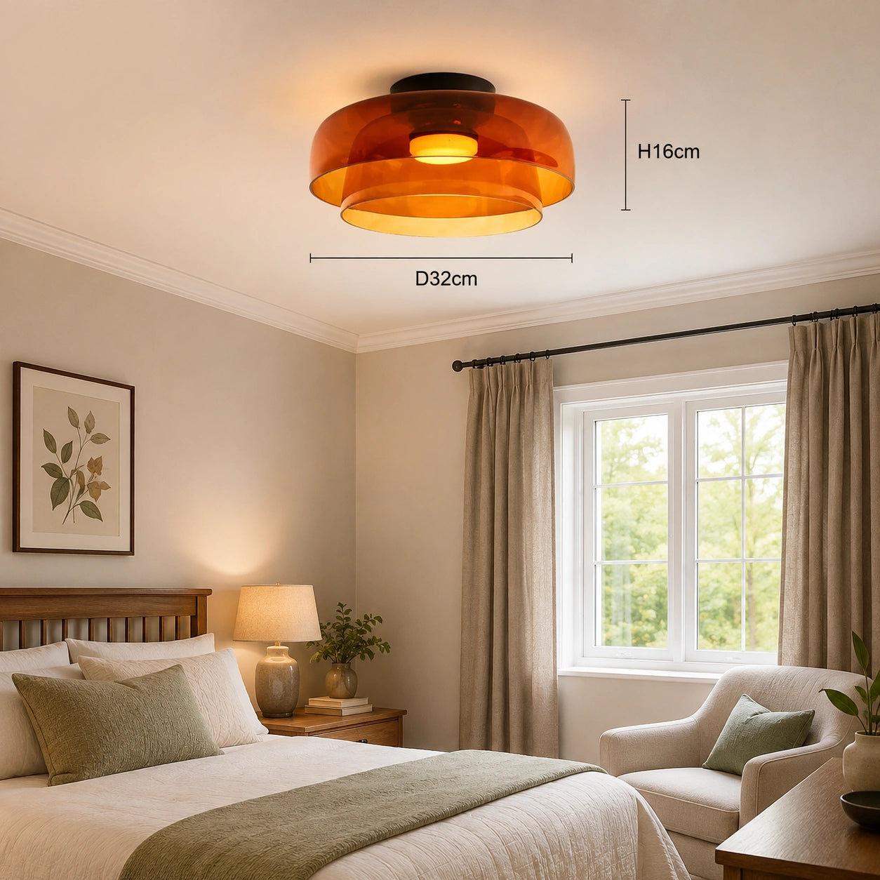 Art Deco Glass Ceiling Light