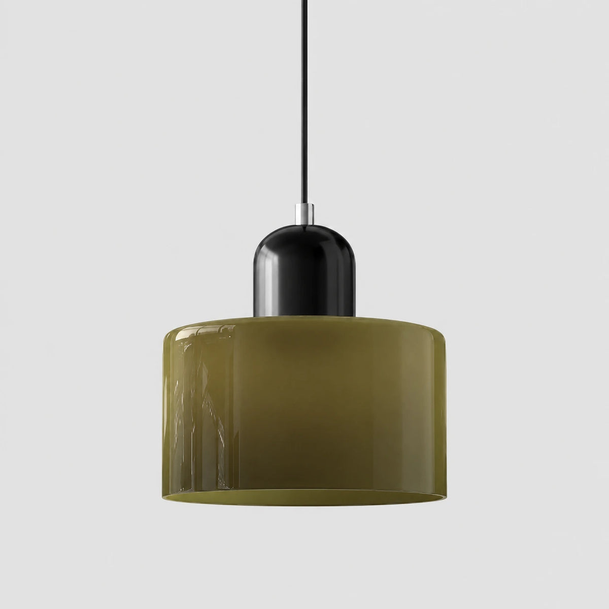 Minimalist Glass Drum Pendant Light