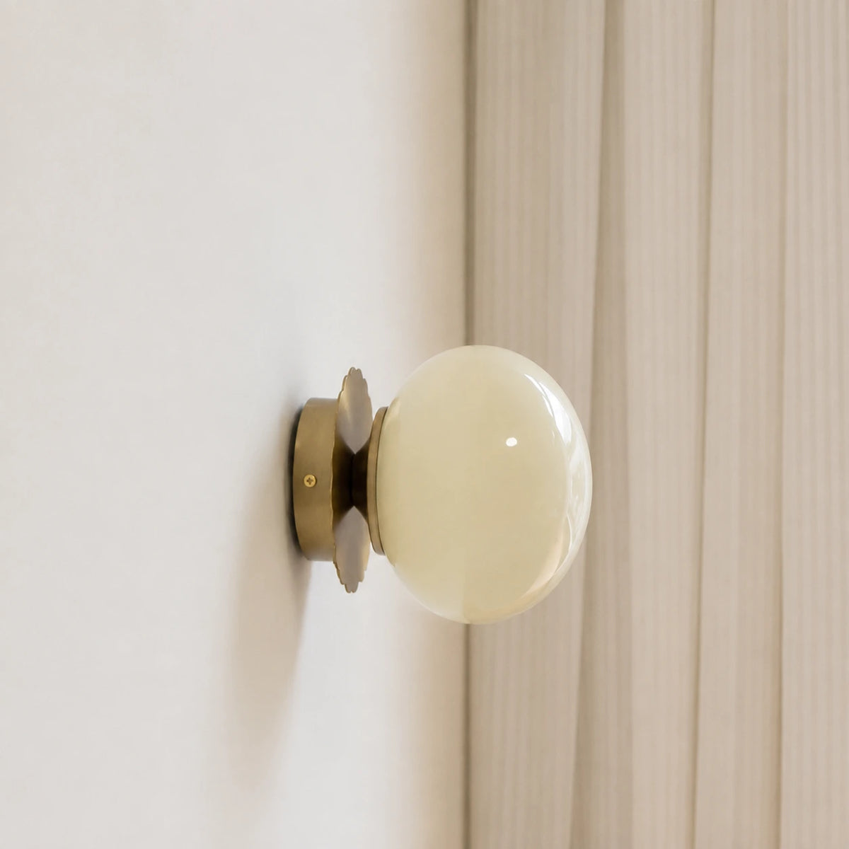 Vintage Opal Glass Globe Wall Light