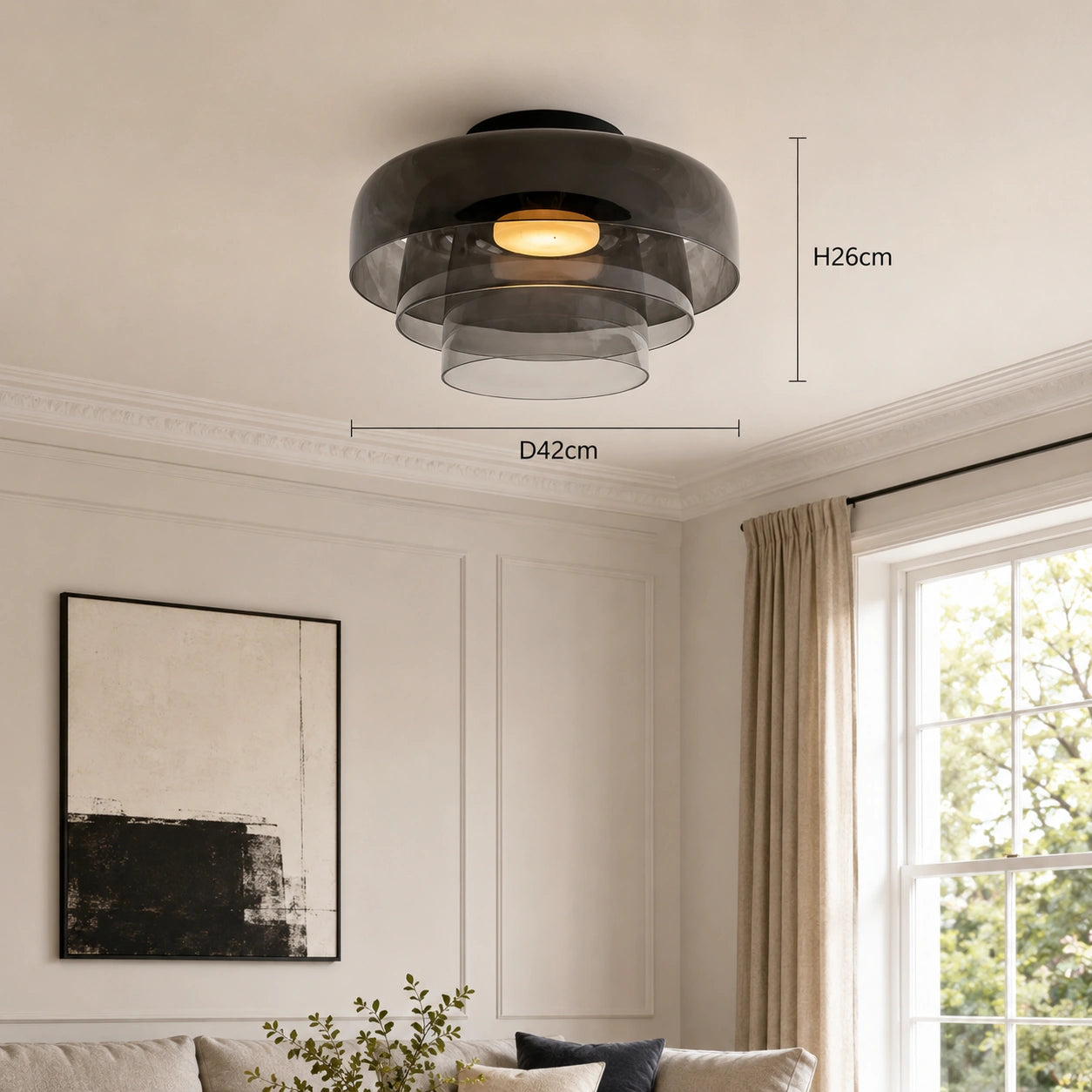 Art Deco Glass Ceiling Light