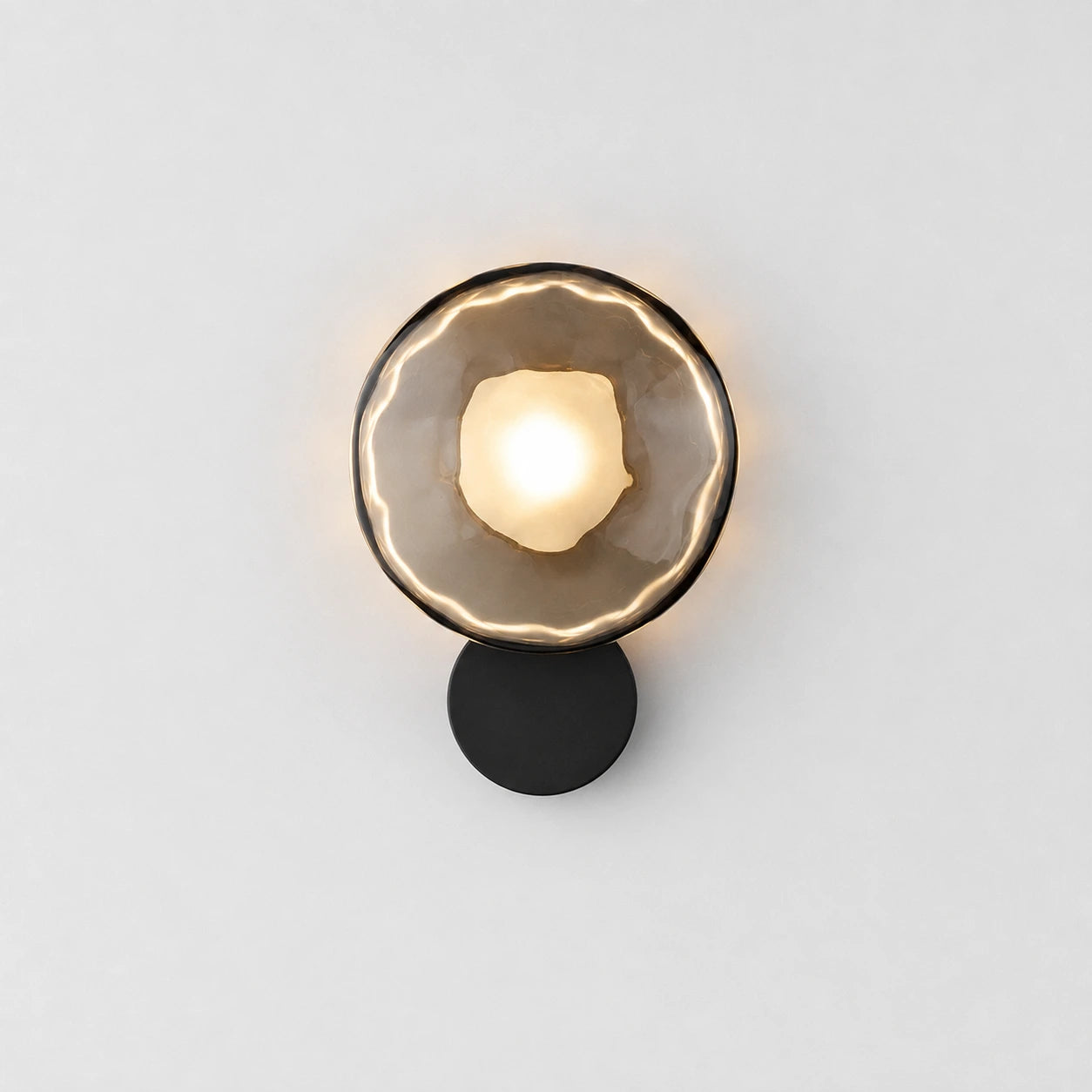 Sculptural Rippled Glass LED Wall Light