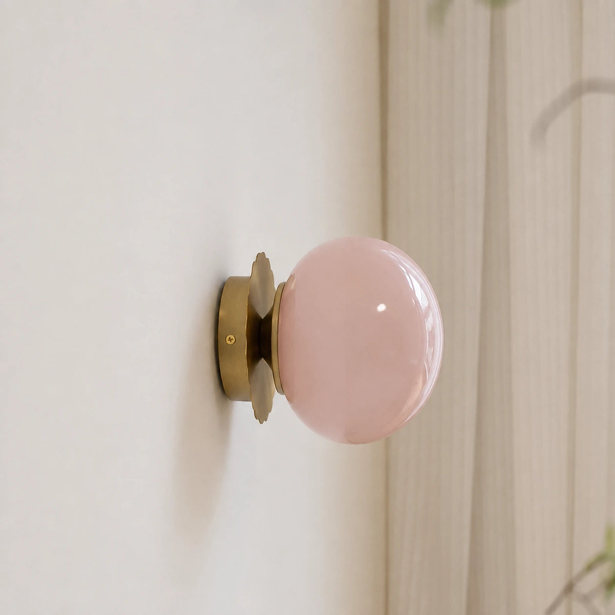 Vintage Opal Glass Globe Wall Light