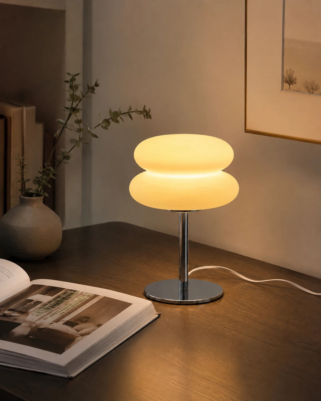 Retro Double-Dome Glass Table Lamp