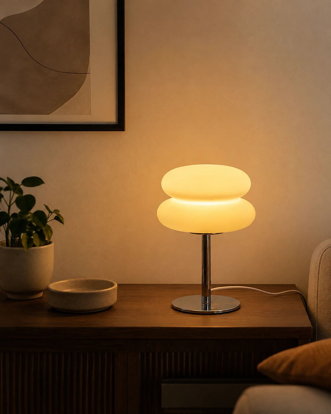 Retro Double-Dome Glass Table Lamp