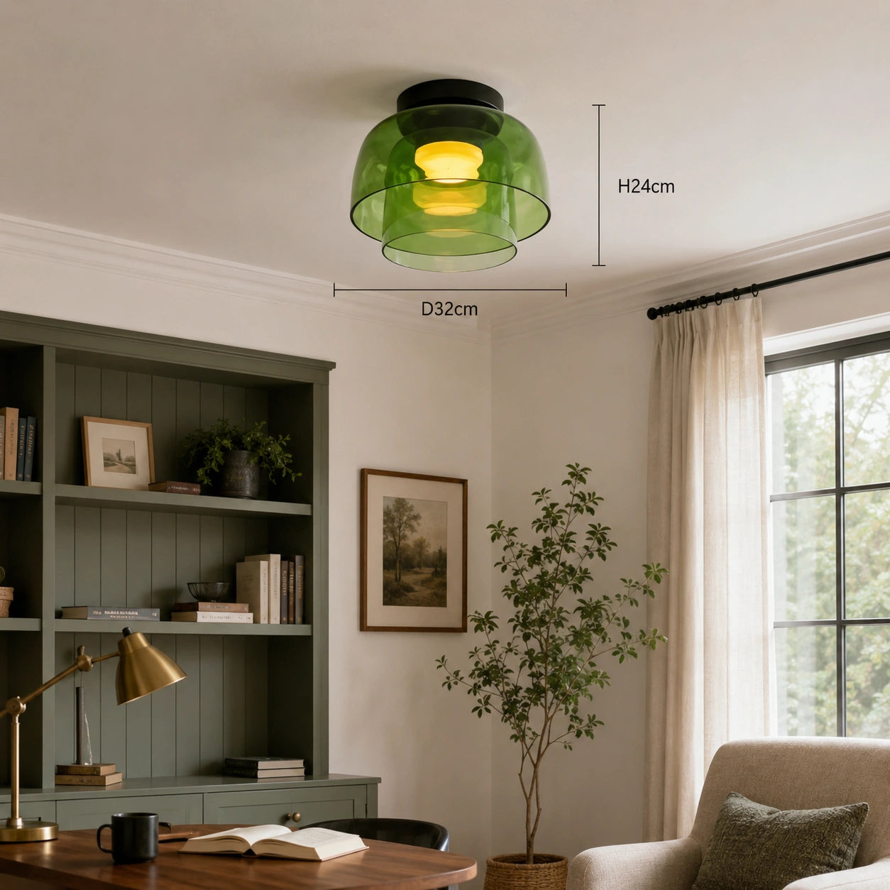 Art Deco Glass Ceiling Light