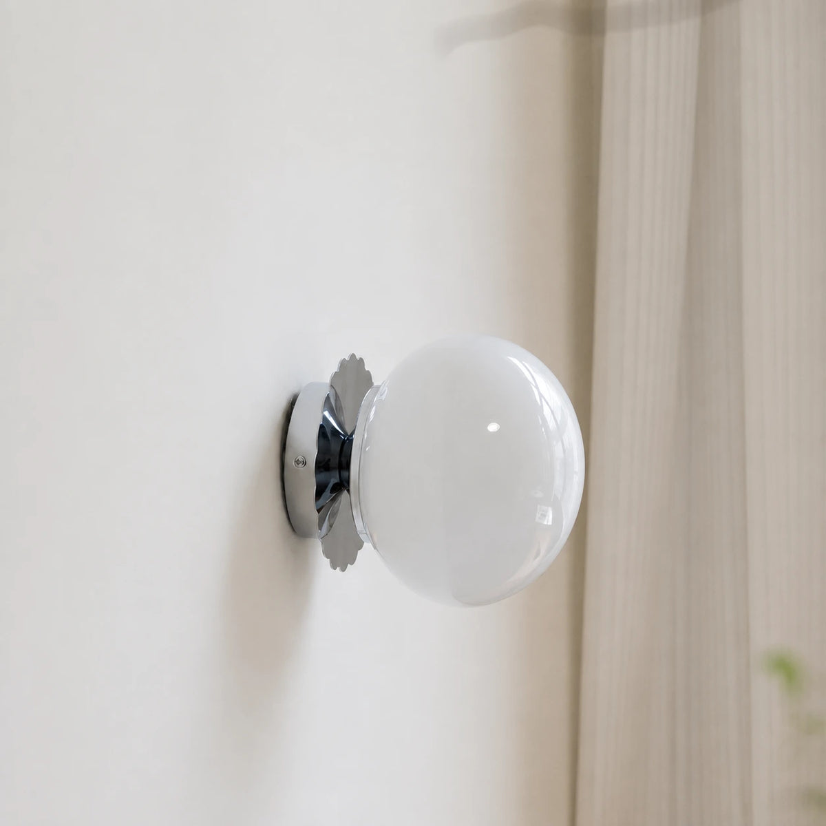 Vintage Opal Glass Globe Wall Light