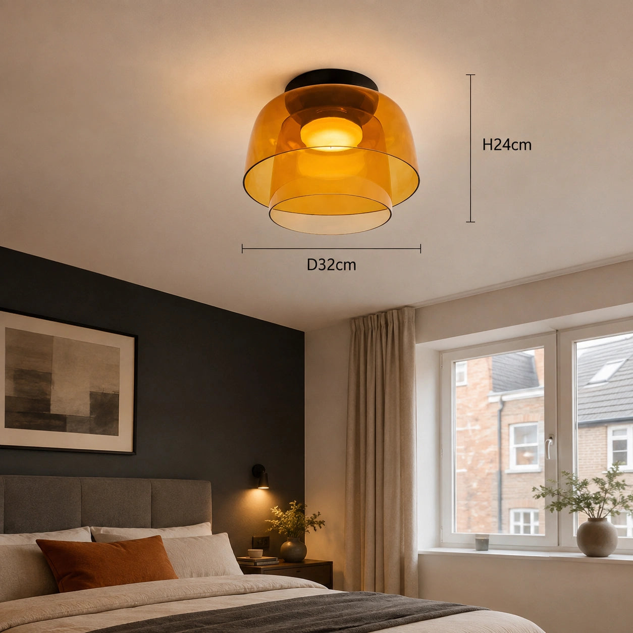 Art Deco Glass Ceiling Light