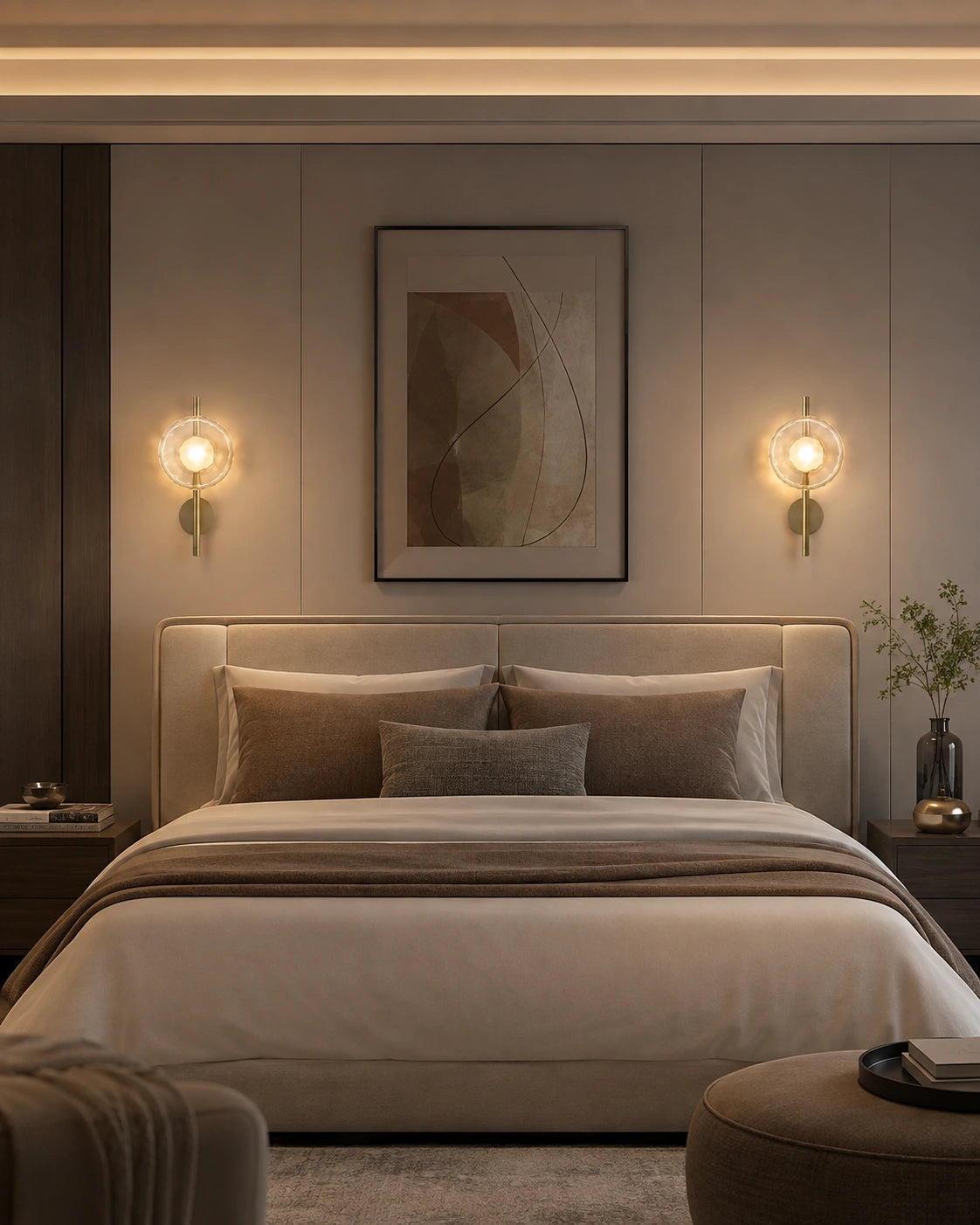 Sculptural Rippled Glass LED Wall Light