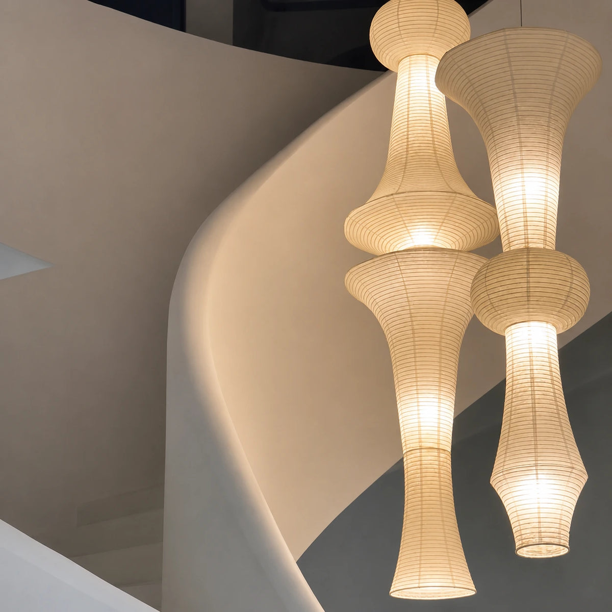 Sculptural Washi Paper Pendant Light