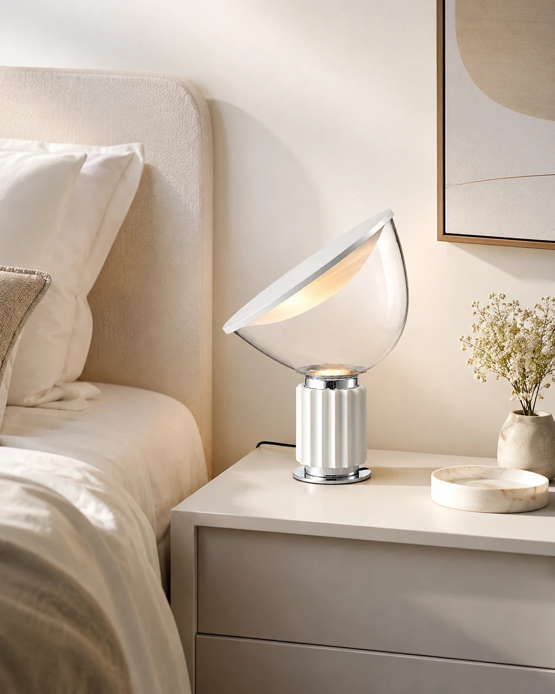 Sculptural Glass Bowl Table Lamp