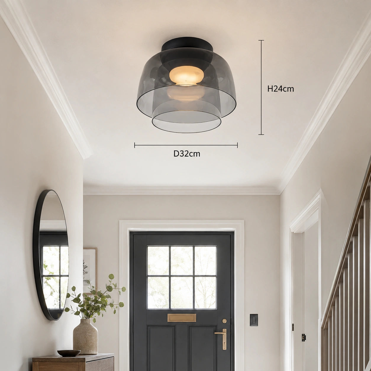 Art Deco Glass Ceiling Light