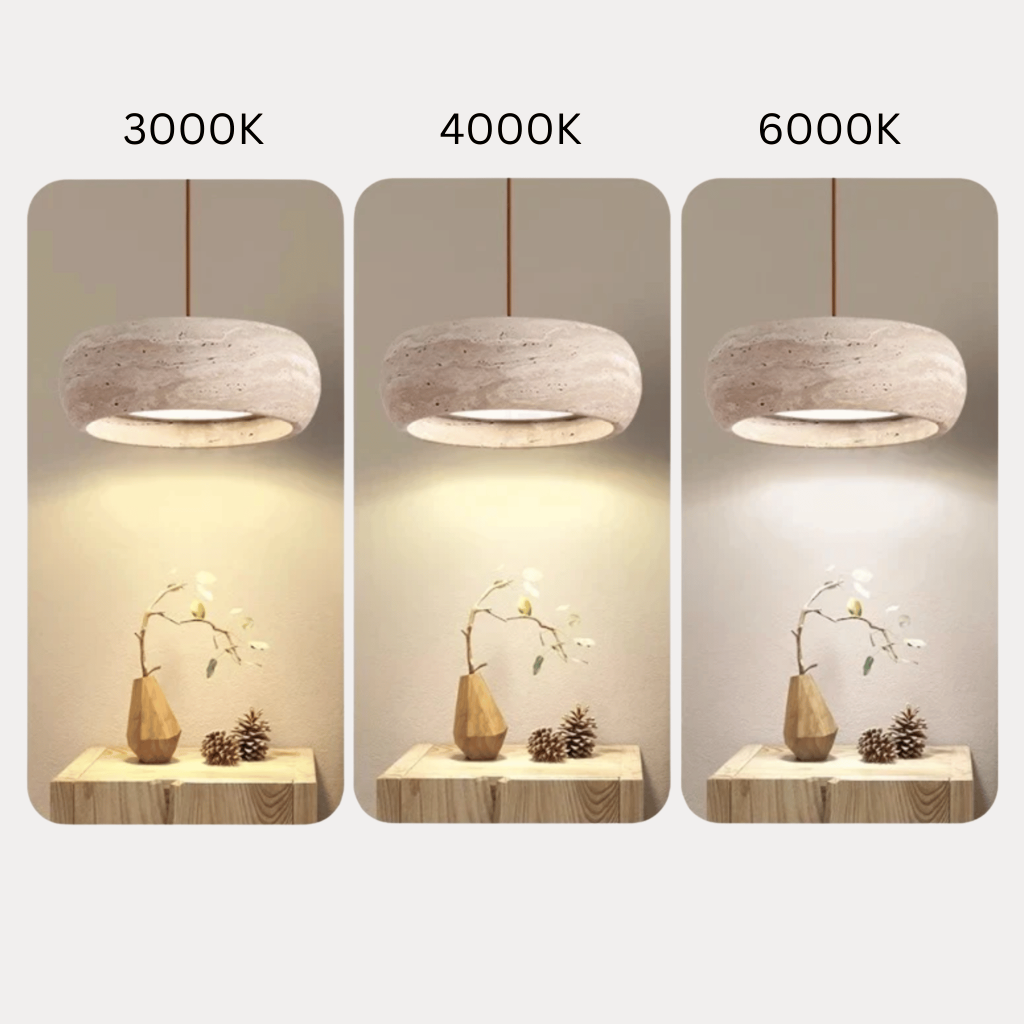 Natural Travertine Stone Pendant Light