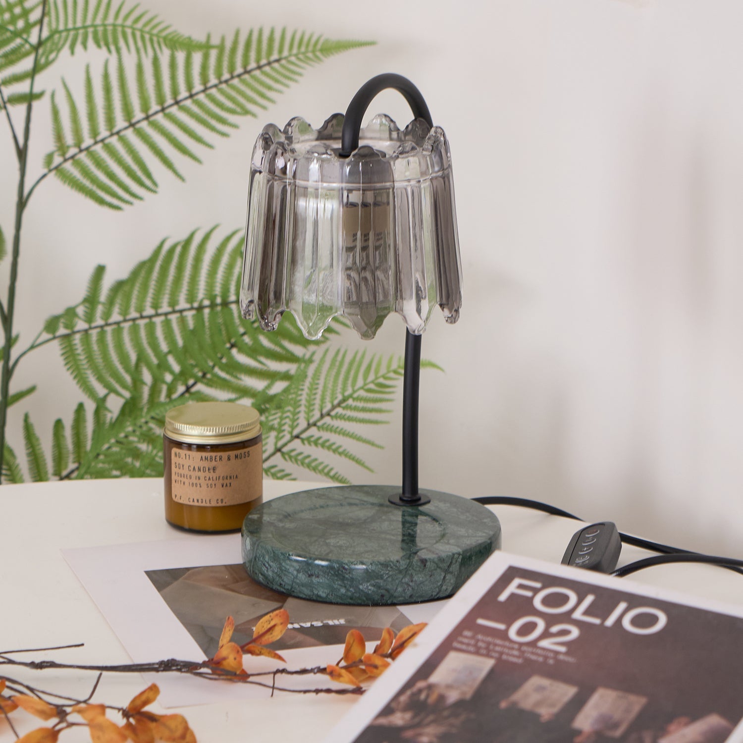 Kynzo Candle Warmer Lamp – Regal Brass Finish – Wax Melter Lighting