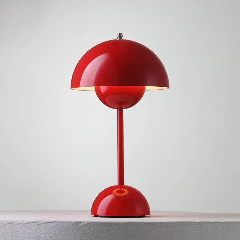 Retro Metal Dome LED Table Lamp – Cordless Rechargeable – Desk Reading
