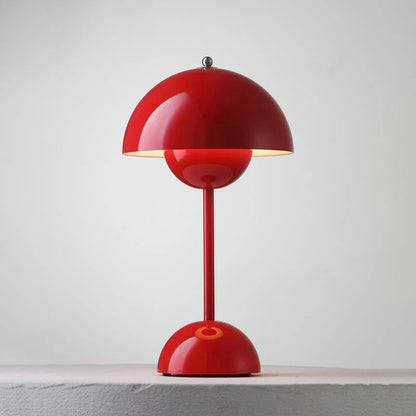 Retro Metal Dome LED Table Lamp – Cordless Rechargeable – Desk Reading