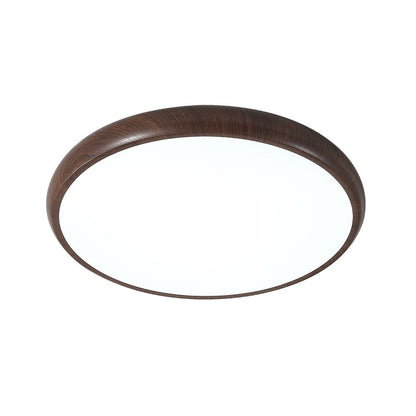 Minimalist Modern LED Flush Mount Wood Grain Ceiling Light
