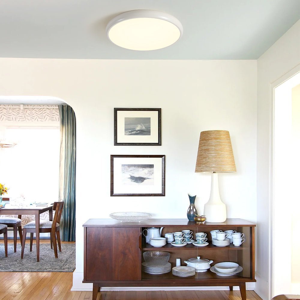 Minimalist Modern LED Flush Mount Wood Grain Ceiling Light