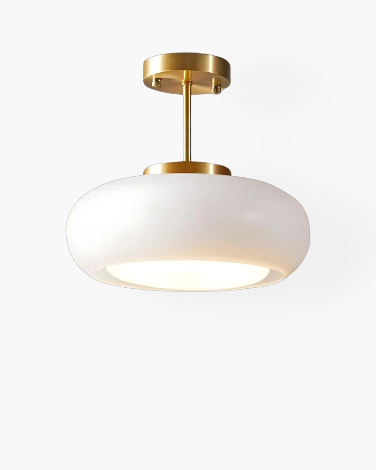 Elegant Glass Gold Tone Iron Frame Modern Pendant Lamp