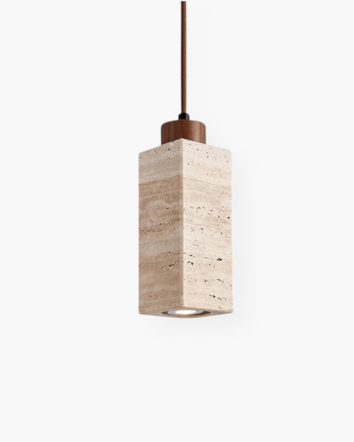 Modern Sculptural Travertine Elegant Pendant Light