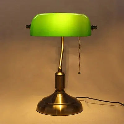 Vintage Glass Table Lamp for Living Room, Bedroom & Office - Bedside Reading Light