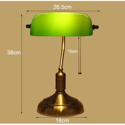 Vintage Glass Table Lamp for Living Room, Bedroom & Office - Bedside Reading Light