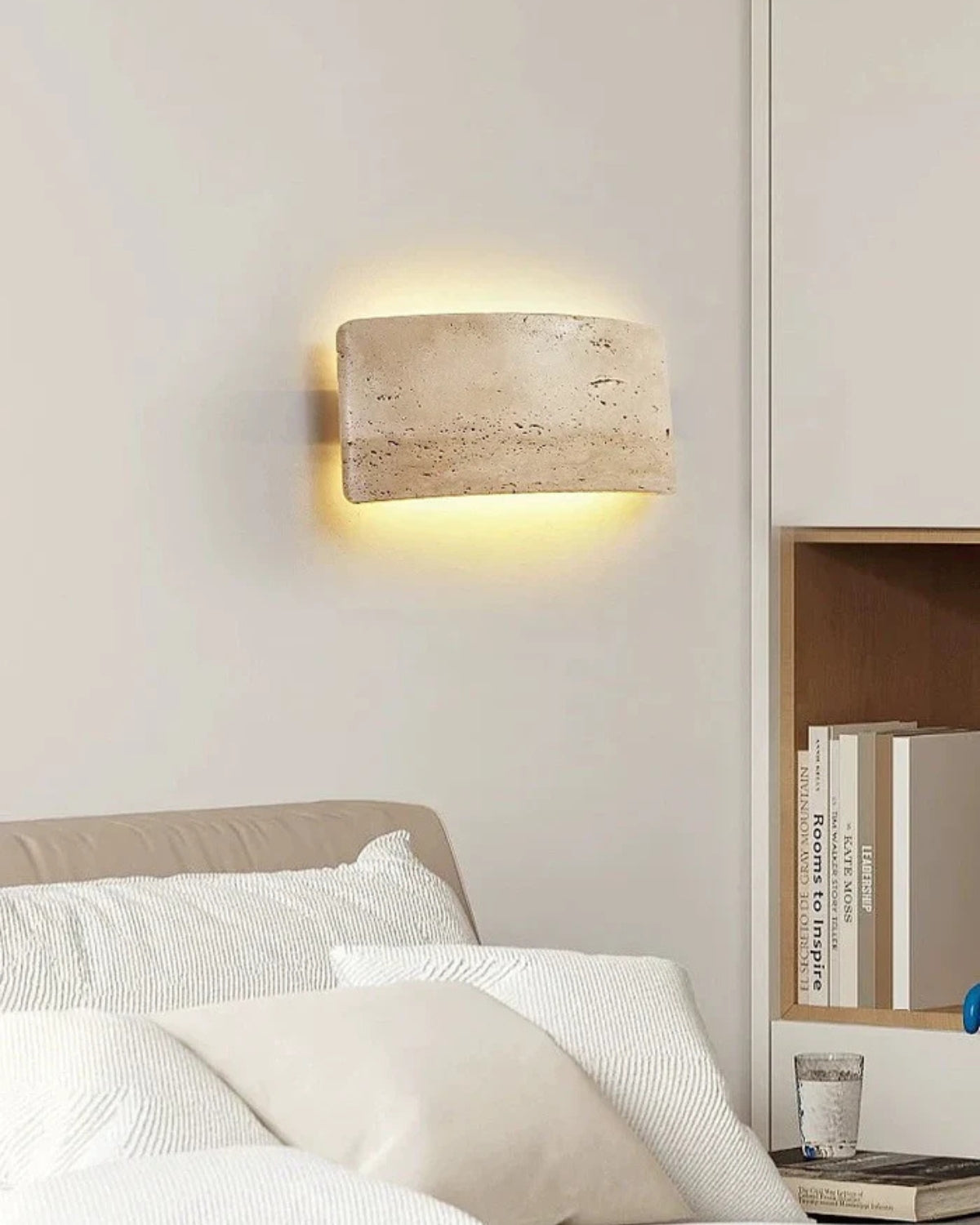 Timeless Indoor Travertine Minimalist Wall Sconce Light