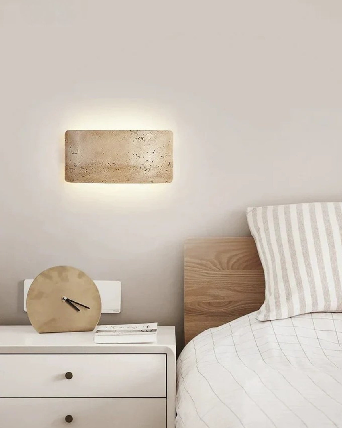 Timeless Indoor Travertine Minimalist Wall Sconce Light