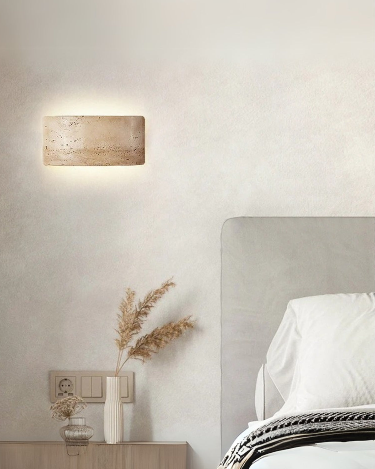 Timeless Indoor Travertine Minimalist Wall Sconce Light