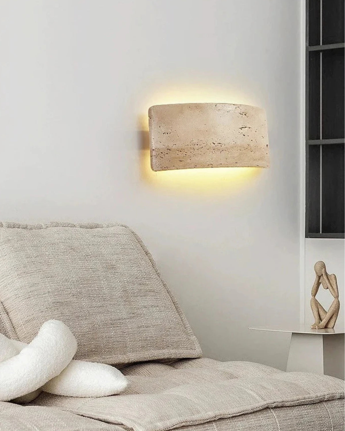 Timeless Indoor Travertine Minimalist Wall Sconce Light