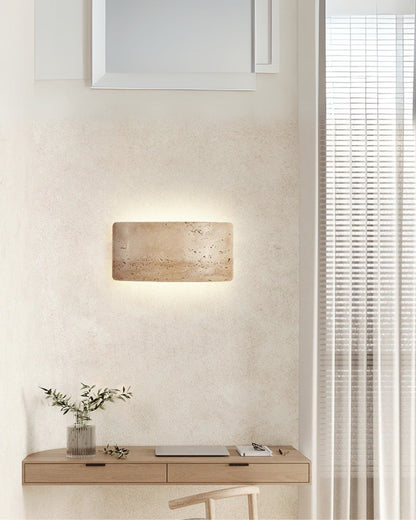 Timeless Indoor Travertine Minimalist Wall Sconce Light