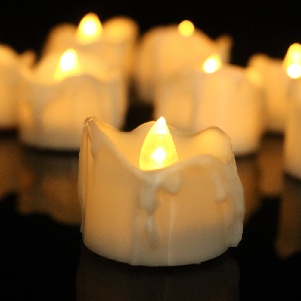 Elegant Safe Flameless LED Battery Operated Tea Lights 12 Pieces