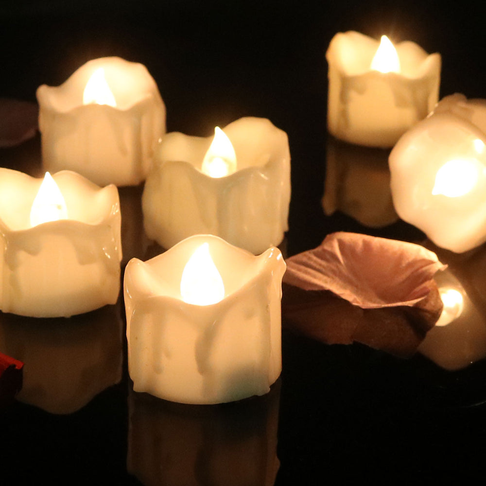 Elegant Safe Flameless LED Battery Operated Tea Lights 12 Pieces
