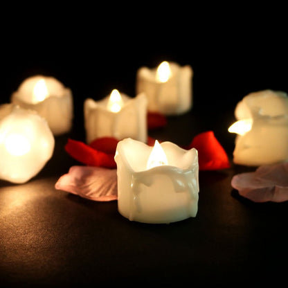 Elegant Safe Flameless LED Battery Operated Tea Lights 12 Pieces