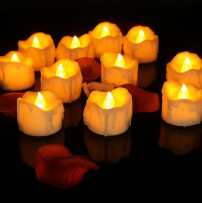 Elegant Safe Flameless LED Battery Operated Tea Lights 12 Pieces