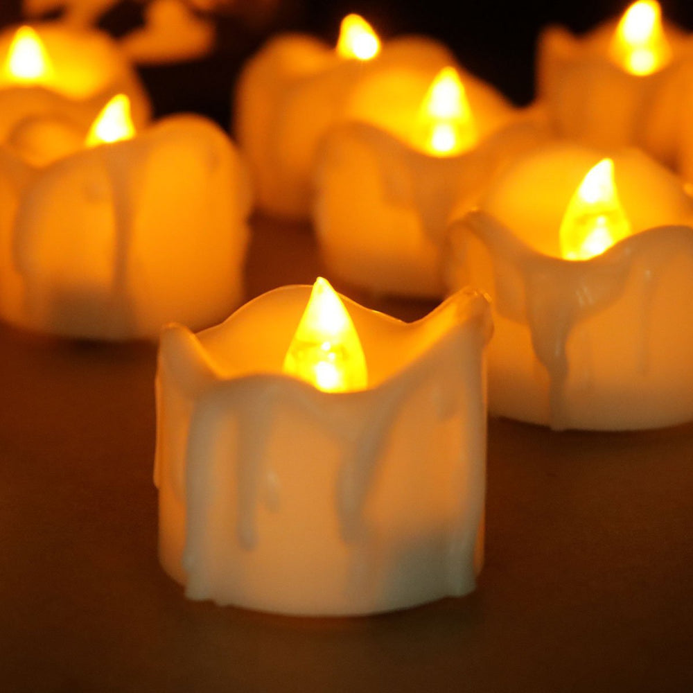 Elegant Safe Flameless LED Battery Operated Tea Lights 12 Pieces