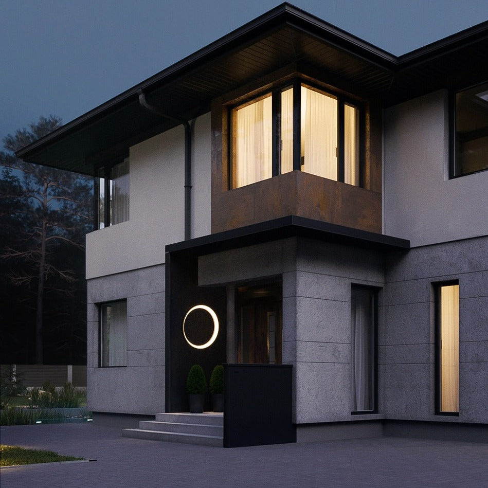 Lunara | Elegant Modern Outdoor Wall Lantern with Halo Effect 5