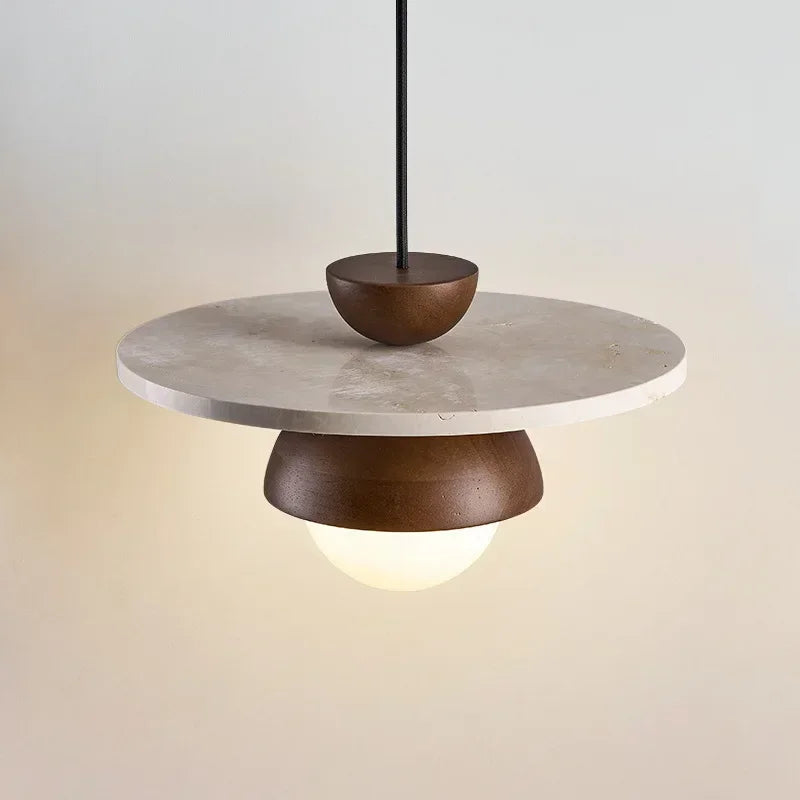 Elegant Modern Walnut Wood Pendant Light
