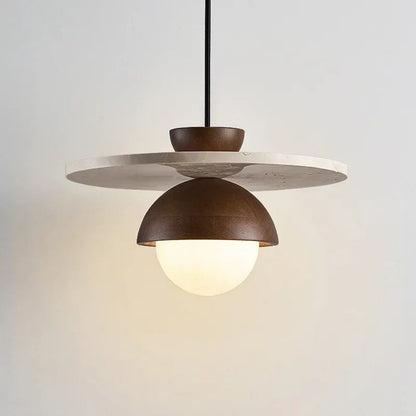 Elegant Modern Walnut Wood Pendant Light