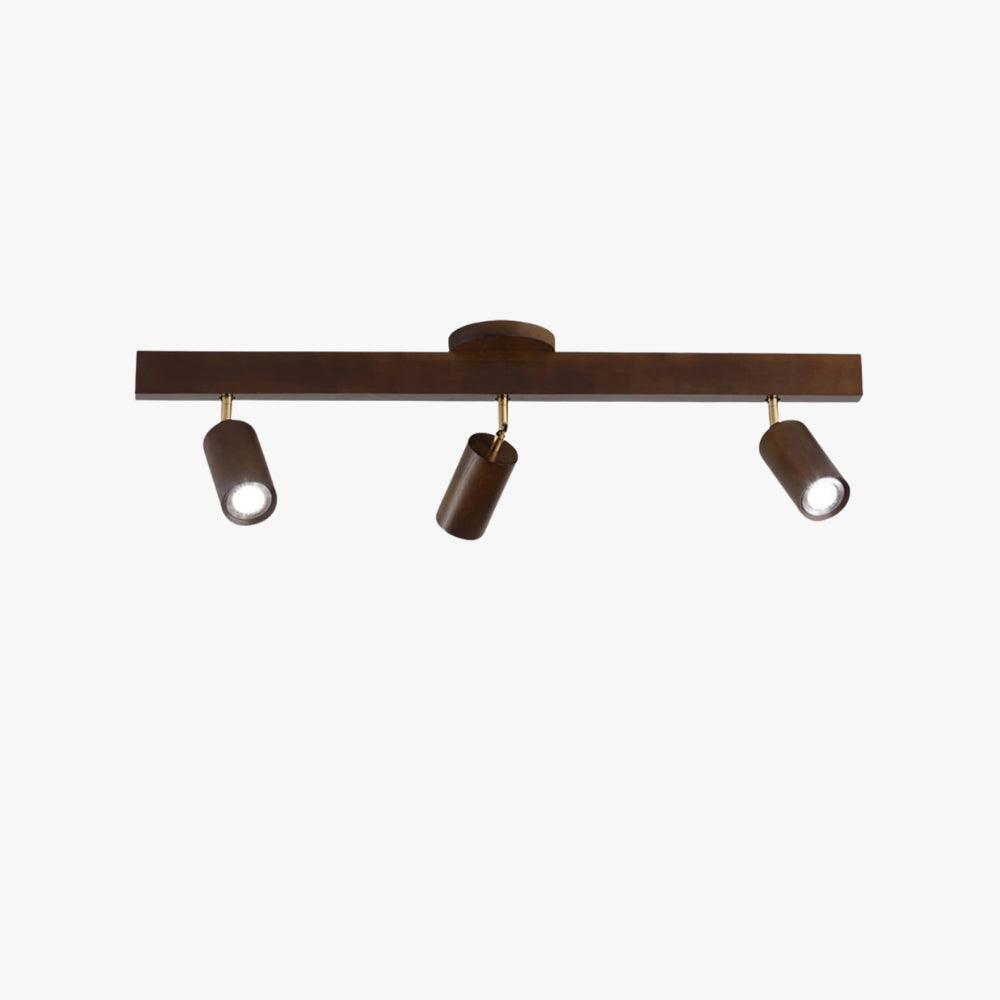 Nordic Wooden Ceiling Light with Rotatable Spotlights