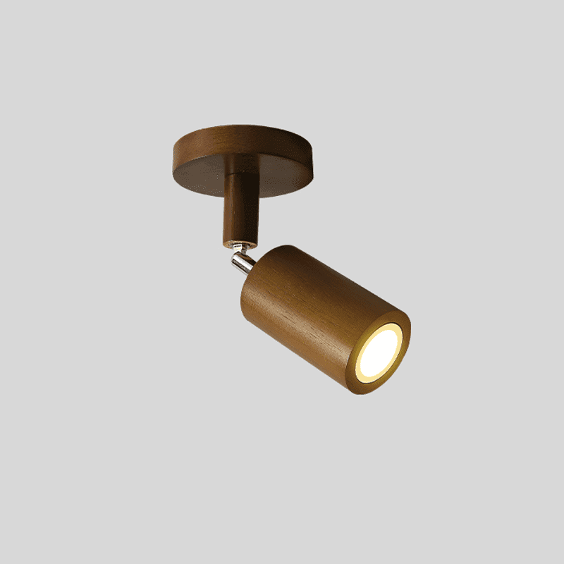 Nordic Wooden Ceiling Light with Rotatable Spotlights