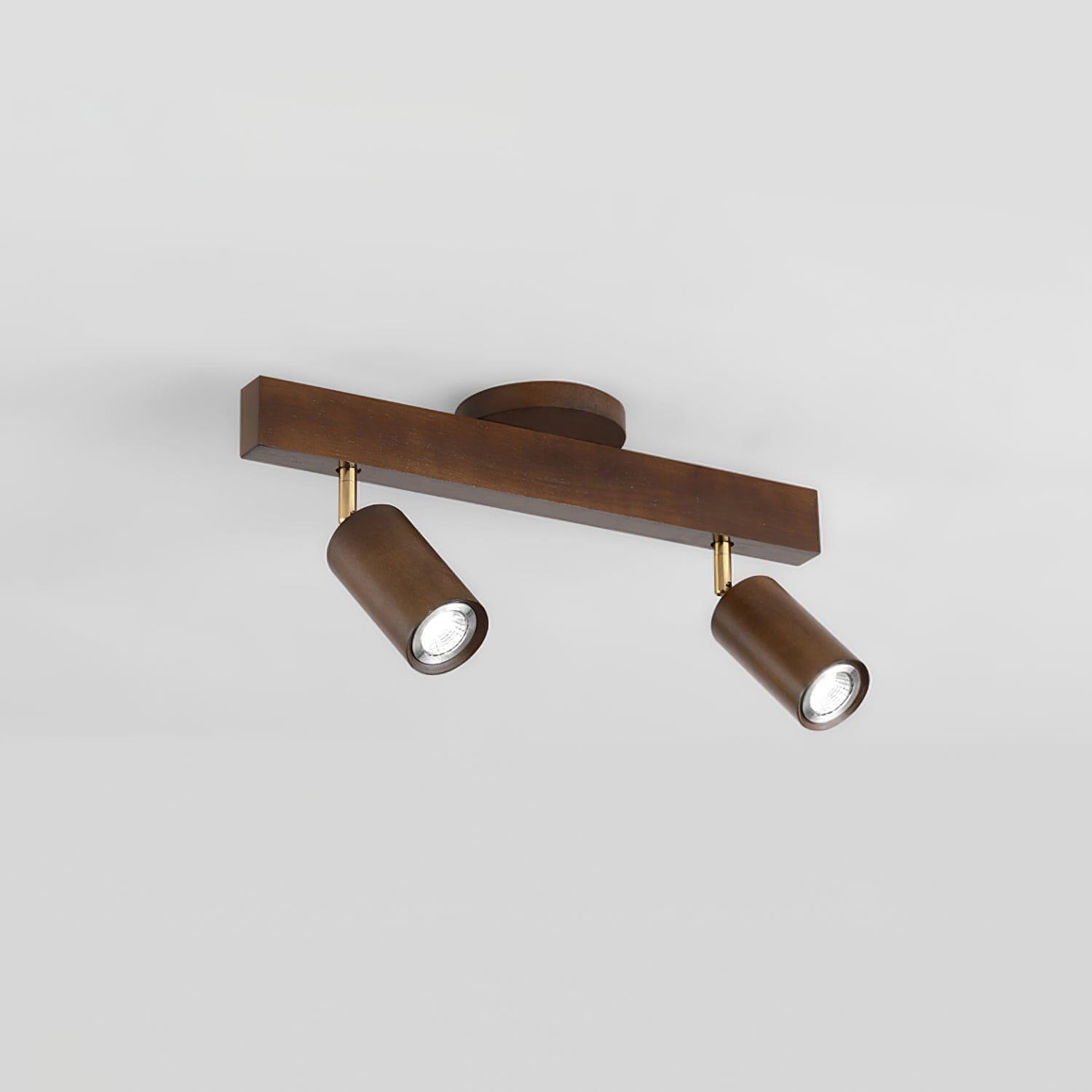 Nordic Wooden Ceiling Light with Rotatable Spotlights