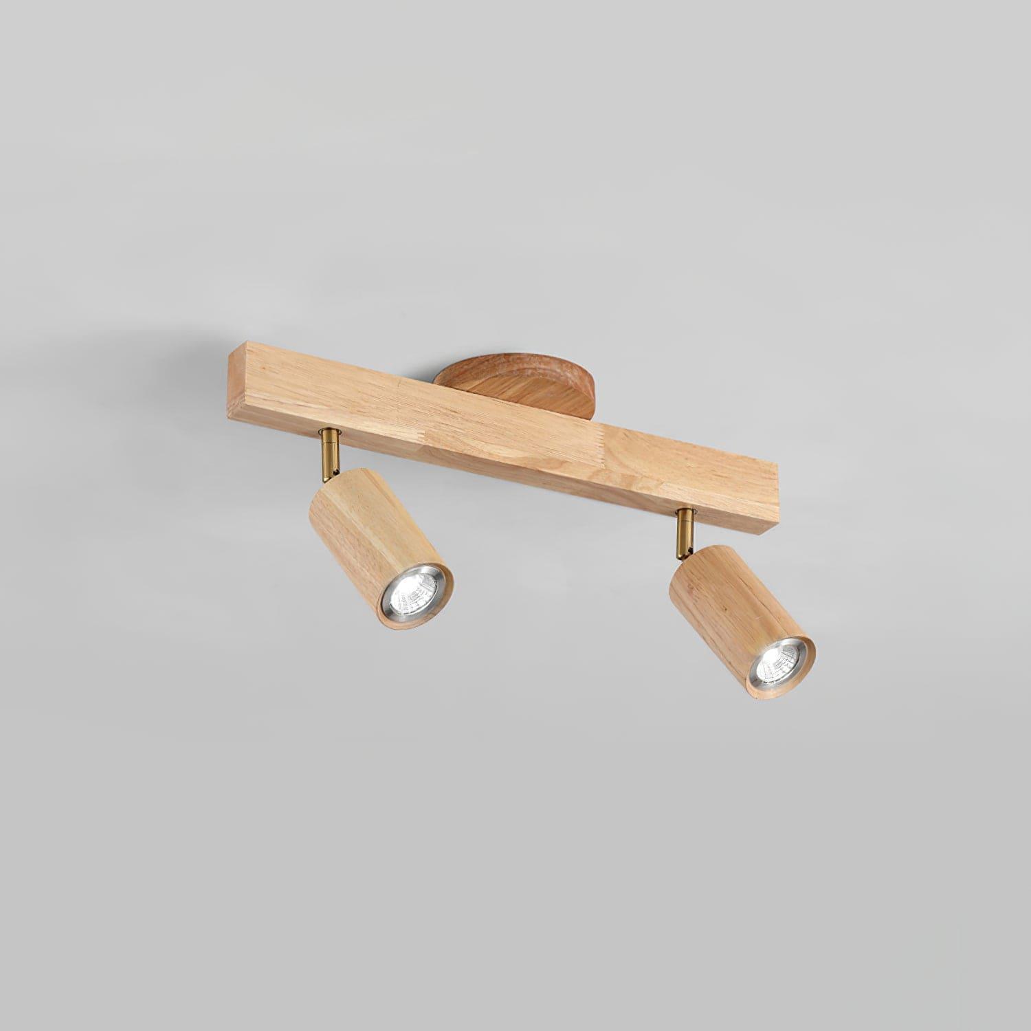 Nordic Wooden Ceiling Light with Rotatable Spotlights